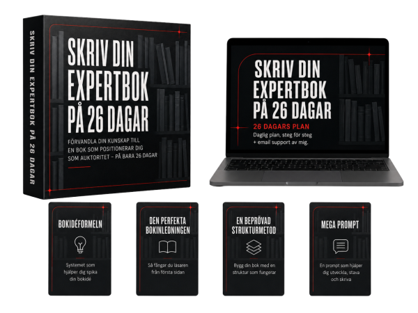 Skriv din expertbok på 26 dagar + BONUSAR (VÄRDE: 2388 KR)