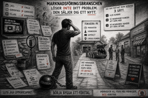 Marknadsföringsbranschen löser inte ditt problem. Den säljer dig ett nytt.
